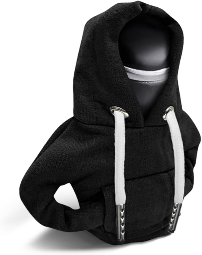 Lecctso Car Shift Knob Hoodie, Fashionable Sweater Hoodie Auto Gear Shift Knob Protector, Universal Car Interior Accessories Funny Car Shift Knob Cover for Car Truck SUV (Black) - Image 1
